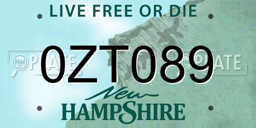 0ZT089 New Hampshire License Plate