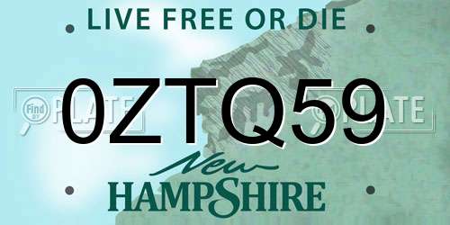 0ZTQ59 New Hampshire License Plate