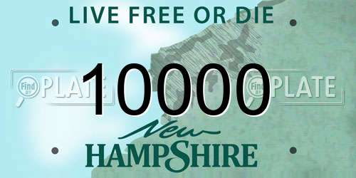 10000 New Hampshire License Plate