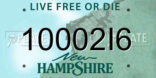 10002I6 New Hampshire License Plate
