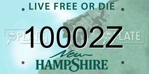 10002Z New Hampshire License Plate