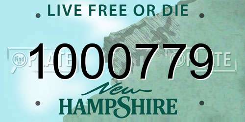 1000779 New Hampshire License Plate