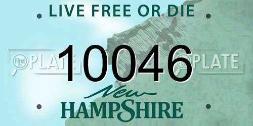 10046 New Hampshire License Plate