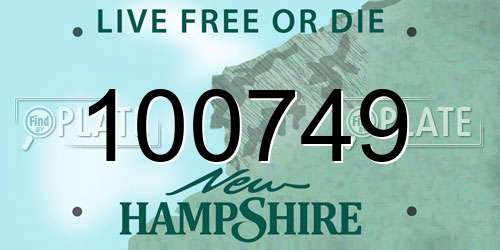 100749 New Hampshire License Plate