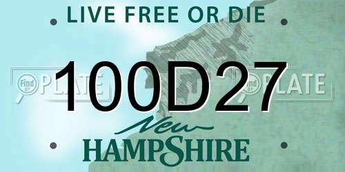 100D27 New Hampshire License Plate