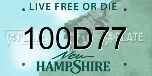 100D77 New Hampshire License Plate