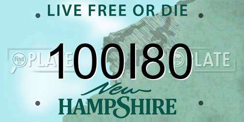 100I80 New Hampshire License Plate