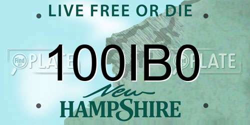 100IB0 New Hampshire License Plate