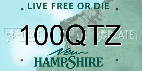 100QTZ New Hampshire License Plate
