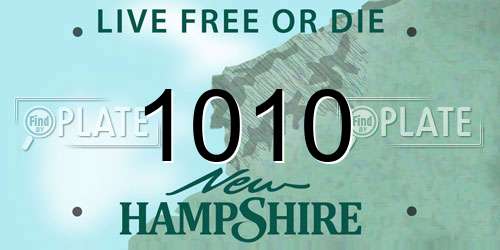 1010 New Hampshire License Plate