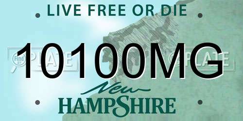 10100MG New Hampshire License Plate