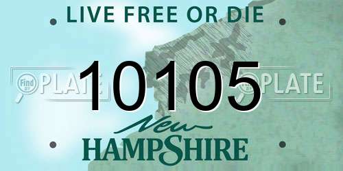 10105 New Hampshire License Plate