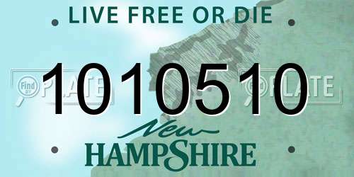 1010510 New Hampshire License Plate