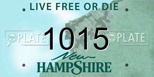 1015 New Hampshire License Plate