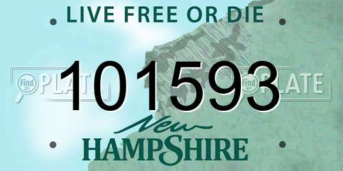 101593 New Hampshire License Plate