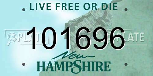 101696 New Hampshire License Plate