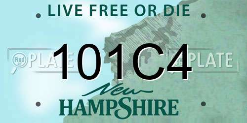 101C4 New Hampshire License Plate