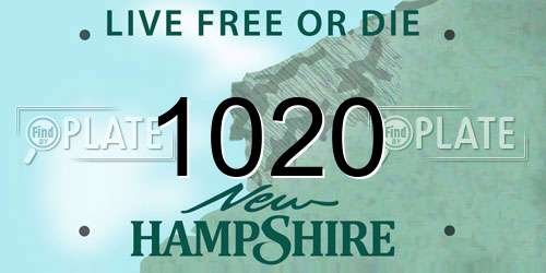 1020 New Hampshire License Plate