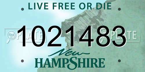 1021483 New Hampshire License Plate