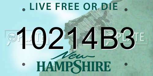 10214B3 New Hampshire License Plate