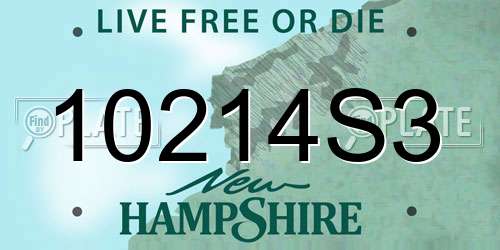 10214S3 New Hampshire License Plate