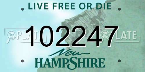102247 New Hampshire License Plate