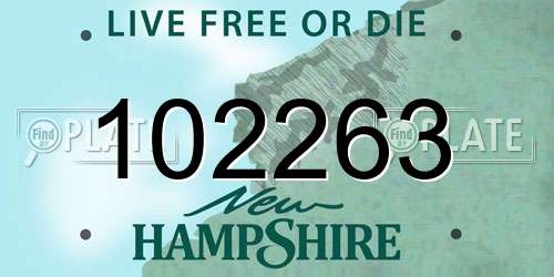 102263 New Hampshire License Plate