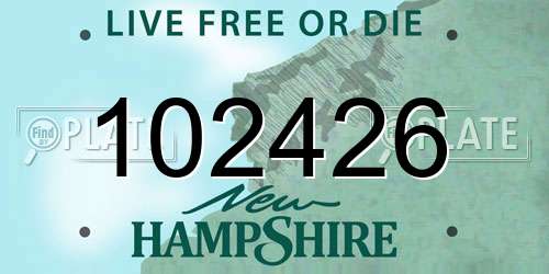 102426 New Hampshire License Plate