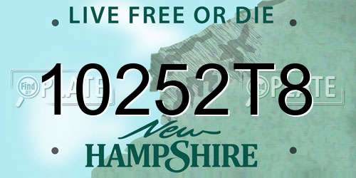 10252T8 New Hampshire License Plate