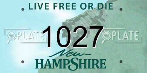 1027 New Hampshire License Plate
