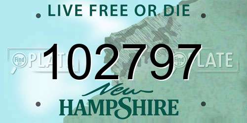 102797 New Hampshire License Plate