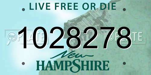 1028278 New Hampshire License Plate