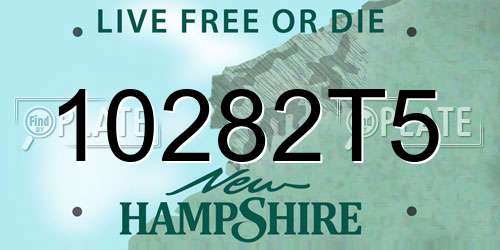 10282T5 New Hampshire License Plate