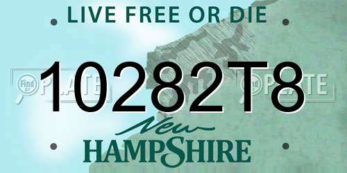 10282T8 New Hampshire License Plate