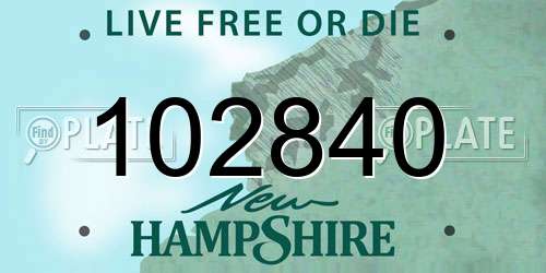 102840 New Hampshire License Plate