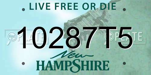10287T5 New Hampshire License Plate