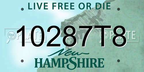 10287T8 New Hampshire License Plate