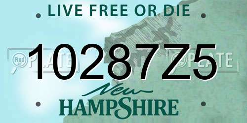 10287Z5 New Hampshire License Plate