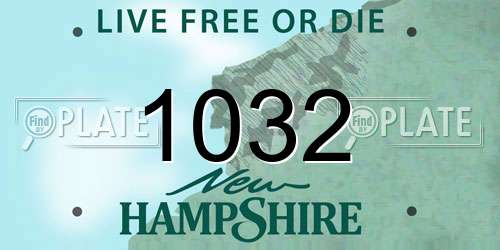 1032 New Hampshire License Plate