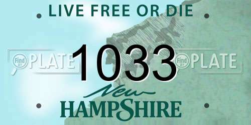 1033 New Hampshire License Plate