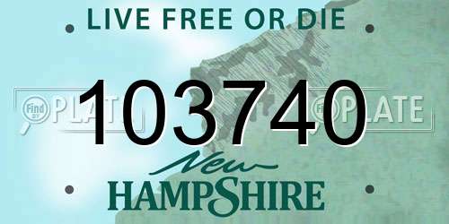 103740 New Hampshire License Plate
