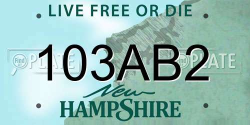 103AB2 New Hampshire License Plate