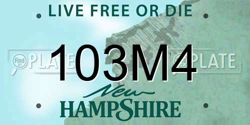 103M4 New Hampshire License Plate