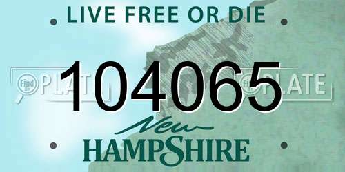 104065 New Hampshire License Plate