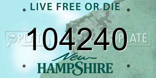 104240 New Hampshire License Plate