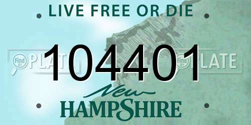 104401 New Hampshire License Plate
