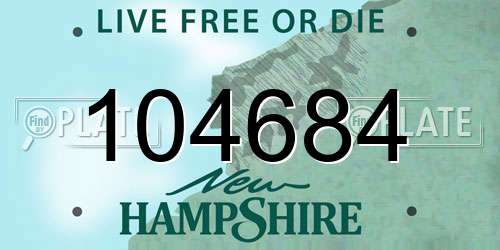 104684 New Hampshire License Plate