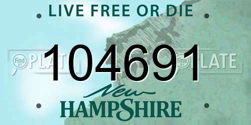 104691 New Hampshire License Plate