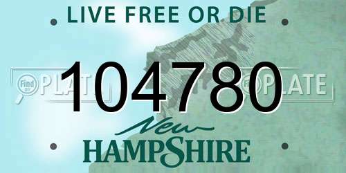 104780 New Hampshire License Plate
