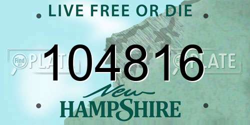 104816 New Hampshire License Plate